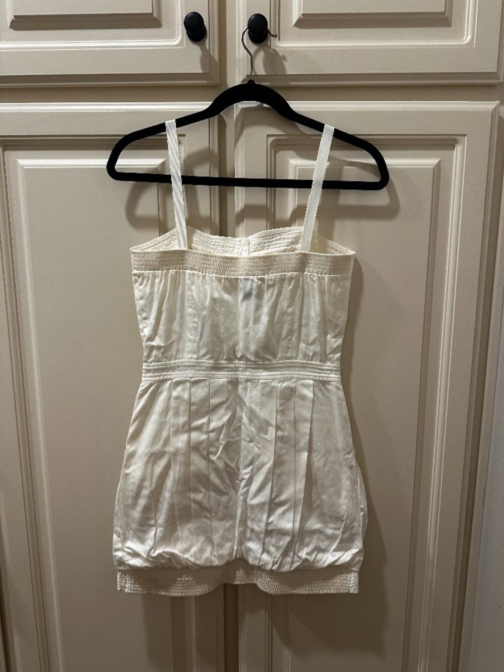 Catherine Malandrino Ivory Cotton Snap Front Bubble Mini Dress Size 2